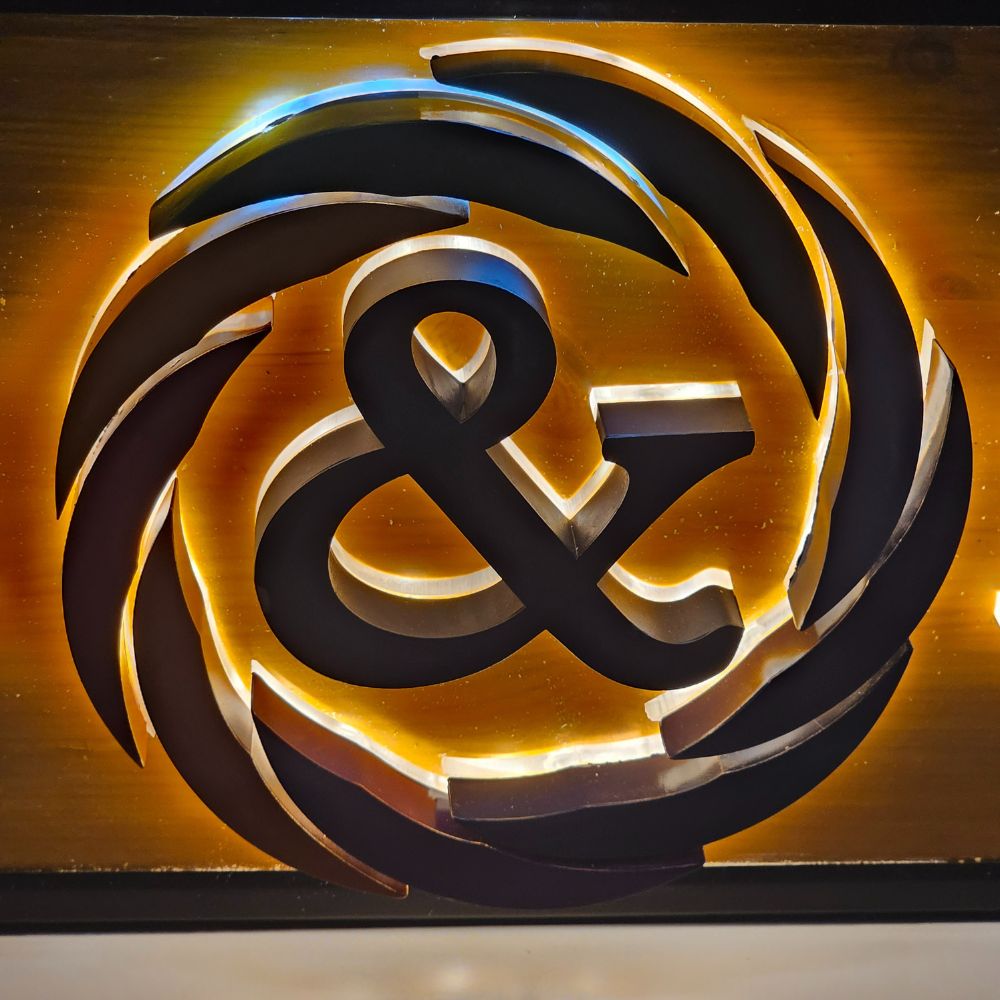 שלט לד בסיס עץ - שלט פנימי – תמונה 2