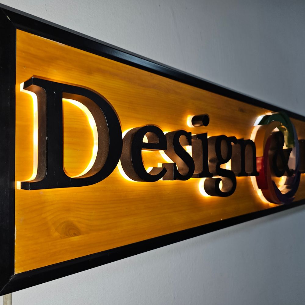 שלט לד בסיס עץ - שלט פנימי – תמונה 15