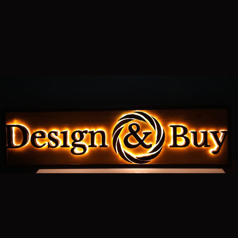 שלט לד בסיס עץ - שלט פנימי – תמונה 4