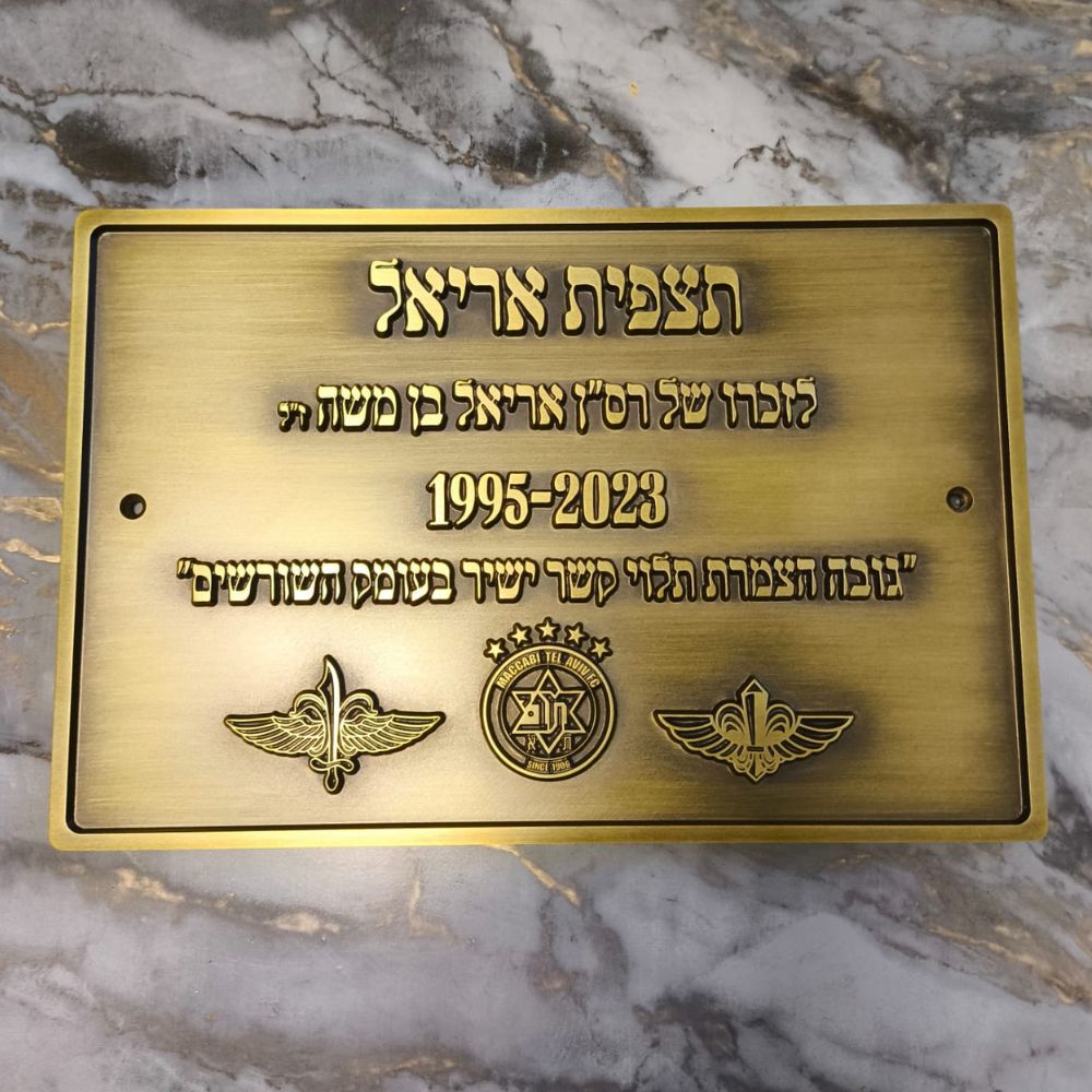 שלט לתצפית ע"ש אריאל בן משה